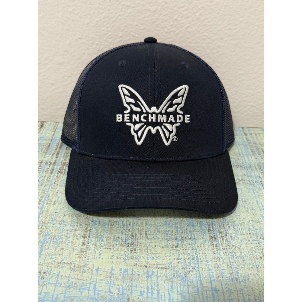 Benchmade Butterfly Logo Trucker Hat Navy Blue Richardson Style 112 NewOUTOFSTOC